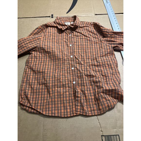 Mountain Lake‎ Orange Plaid Shirt Women's XL, Vintage Button Up Long Sleeve - Picture 1 of 13